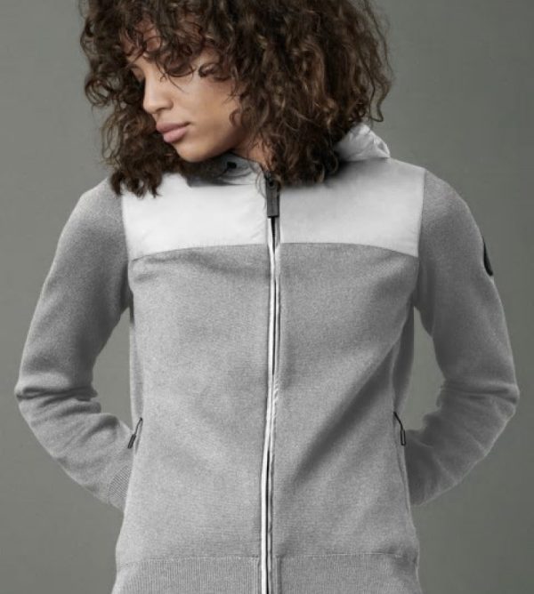 Sweat À Capuche Canada Goose Black Label Femme Argent