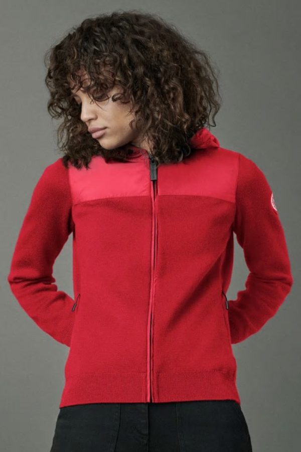 Sweat À Capuche Canada Goose WindBridge Femme Rouge