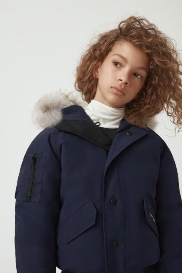 Veste Bombers Canada Goose Rundle Enfant Bleu Marine Foncé