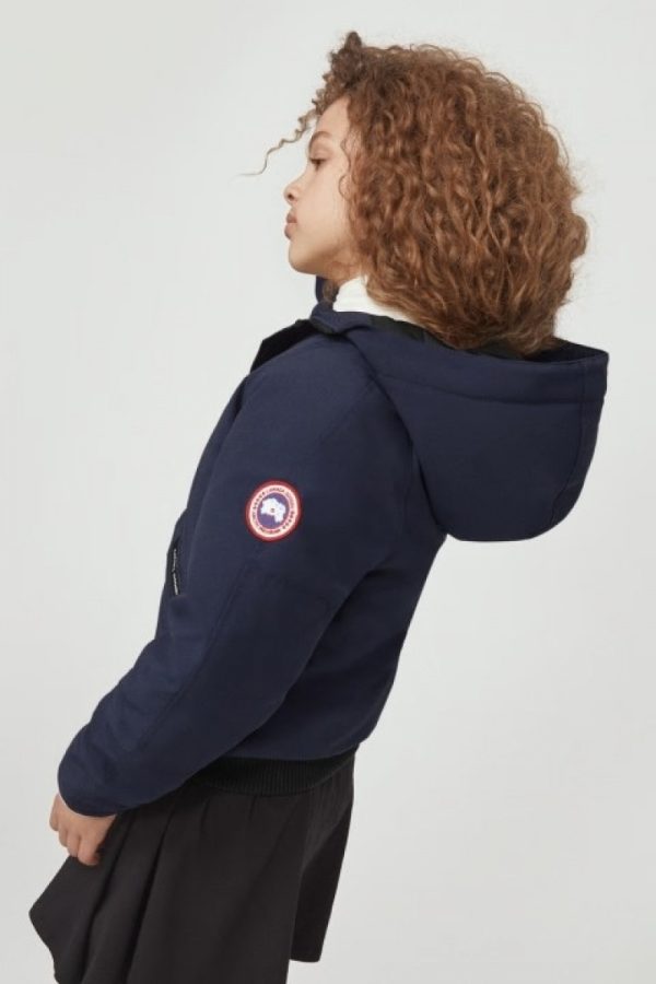 Veste Bombers Canada Goose Rundle Enfant Bleu Marine Foncé