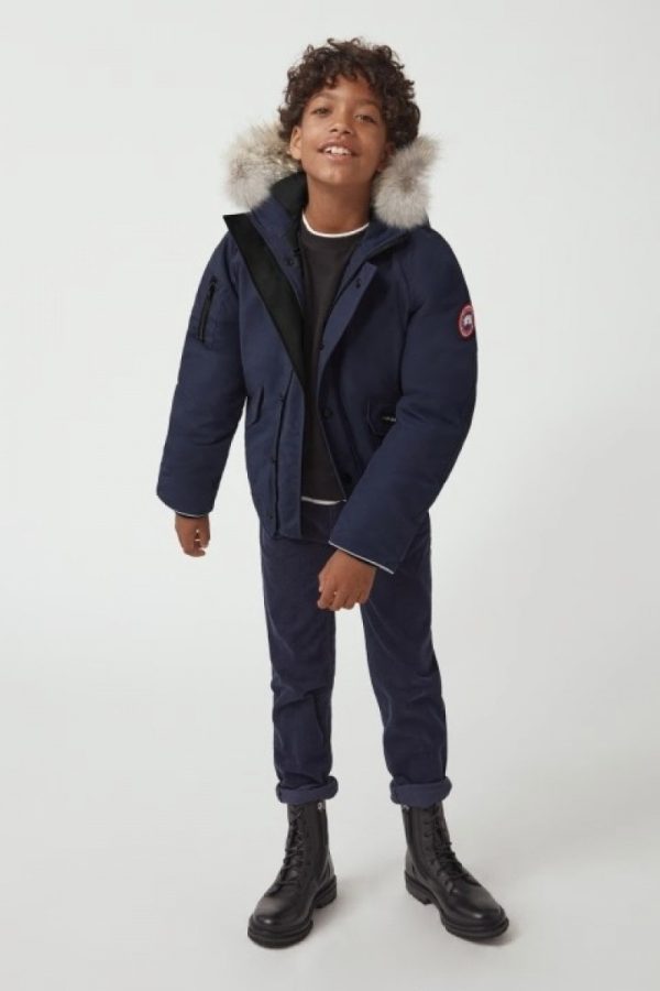 Veste Bombers Canada Goose Rundle Enfant Bleu Marine Foncé