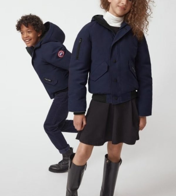 Veste Bombers Canada Goose Rundle Enfant Bleu Marine Foncé