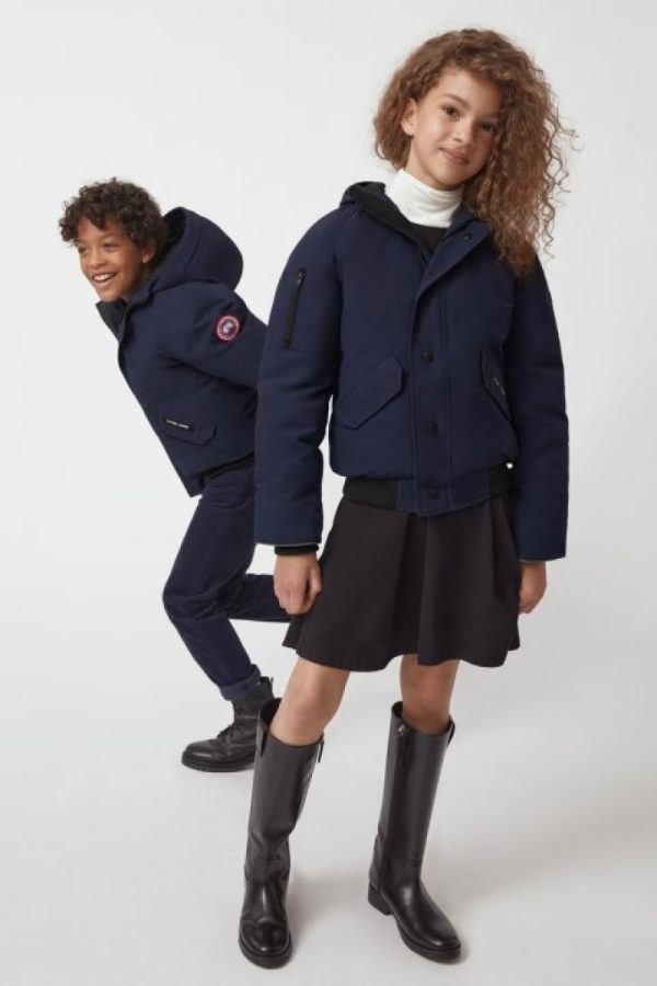 Veste Bombers Canada Goose Rundle Enfant Bleu Marine Foncé